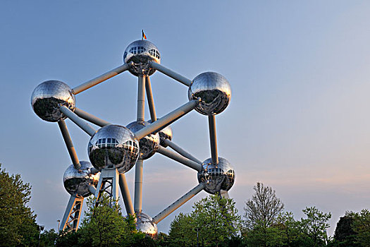 原子塔,黄昏,布鲁塞尔,比利时