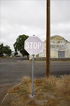 停车标志,角,西部,德克萨斯,美国