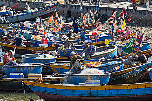 越南,美尼,渔船,港口