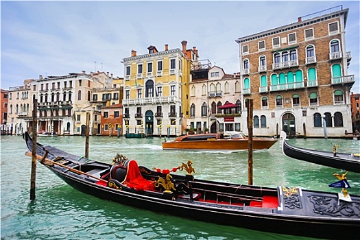 小船,威尼斯,水,运河