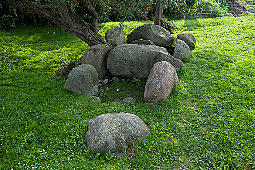 巨石,墓地,通道,近郊,梅克伦堡前波莫瑞州,德国,欧洲