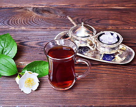 红茶,土耳其,玻璃杯