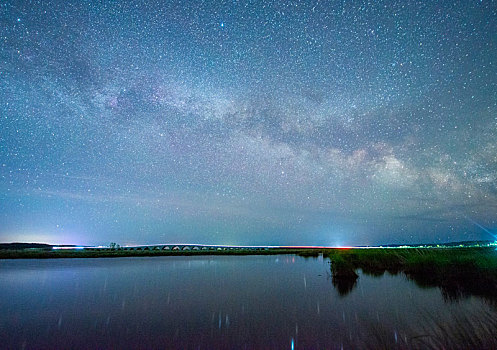 兴凯湖湿地公园星空璀璨