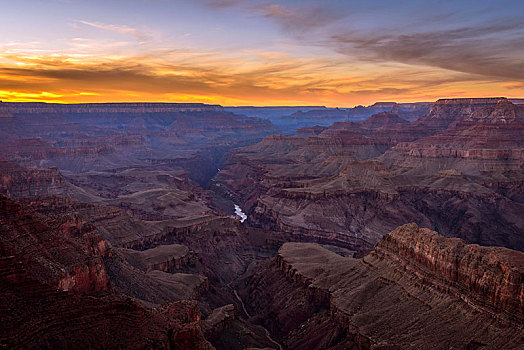 峡谷,风景,大峡谷,日落,科罗拉多河,侵蚀,石头,南缘,大峡谷国家公园,亚利桑那,美国,北美