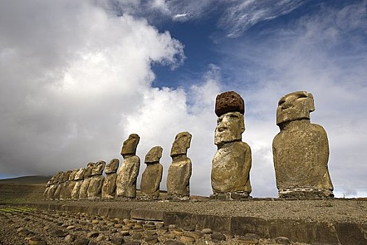 复活节岛石像,复活节岛,海滩,智利
