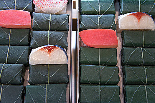 寿司,包装,叶子