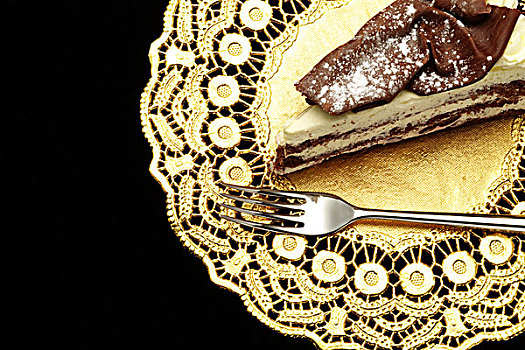 局部,白色,黑巧克力,蛋糕