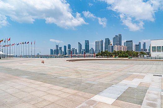 道路地面和建筑景观