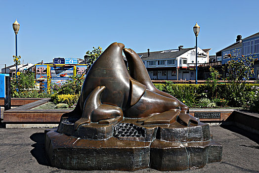 旧金山鱼人码头海豹雕塑