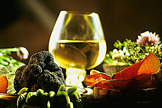 法国,块菌,干燥,火腿,白葡萄酒