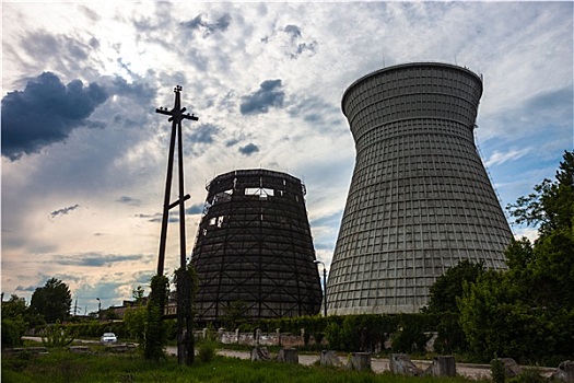 冷却塔,工厂,乌克兰