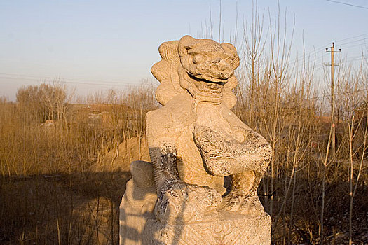 河北沧州杜林桥雕刻石狮