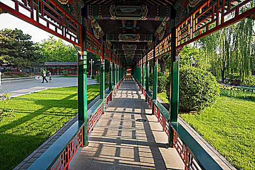 北京中山公园内走廊