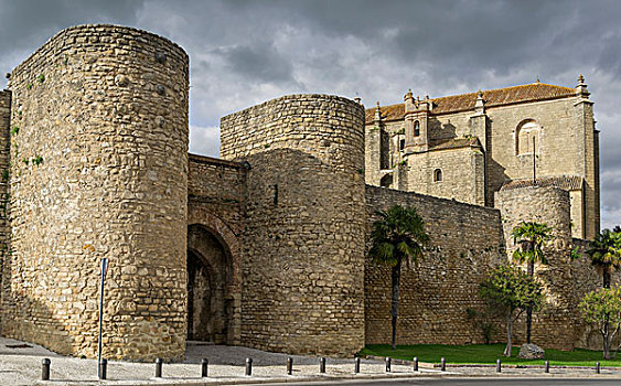 大门,壁,靠近,教堂,隆达,马拉加省,安达卢西亚,西班牙,欧洲