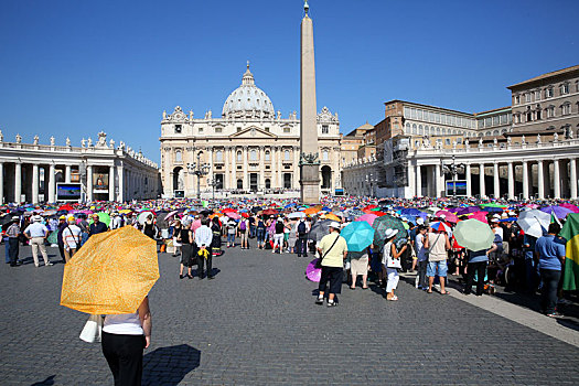 一堆,站立,圣徒,圣彼得大教堂,罗马,意大利