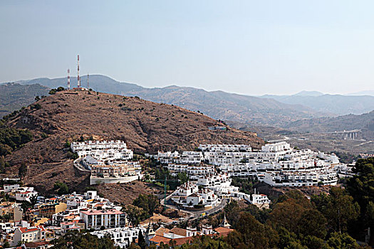 山坡,建筑,马拉加,安达卢西亚,西班牙