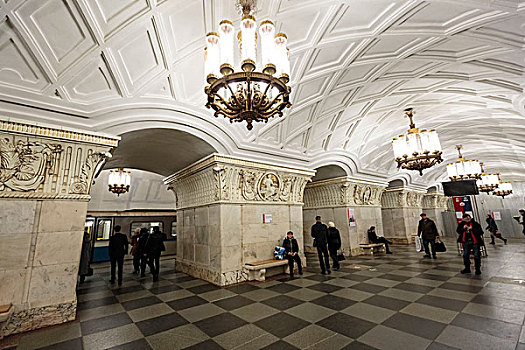 俄罗斯,莫斯科,地铁