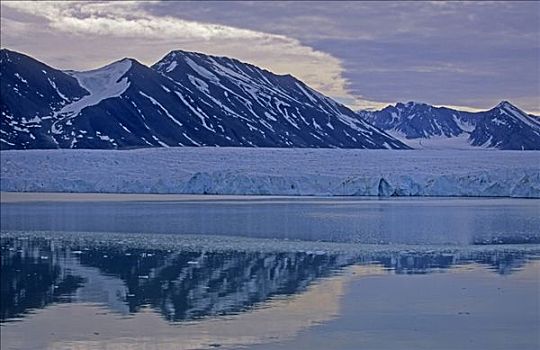 冰河,反射,挨着,摩纳哥,斯匹次卑尔根岛,斯瓦尔巴特群岛,北极,挪威