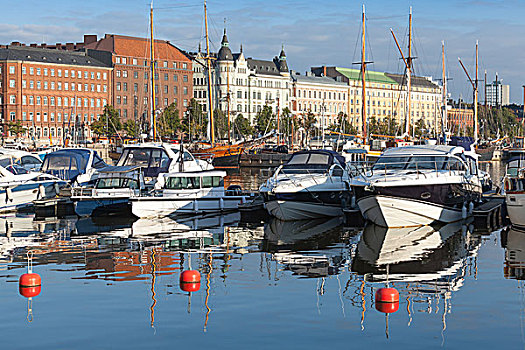 游艇,摩托艇,停泊,中心,码头,赫尔辛基,芬兰