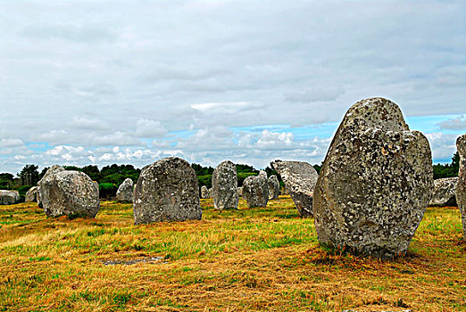 史前,巨石,纪念建筑,竖石纪念物,卡赫纳,区域,布列塔尼半岛,法国