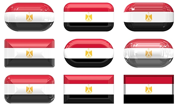 玻璃,扣,旗帜,埃及