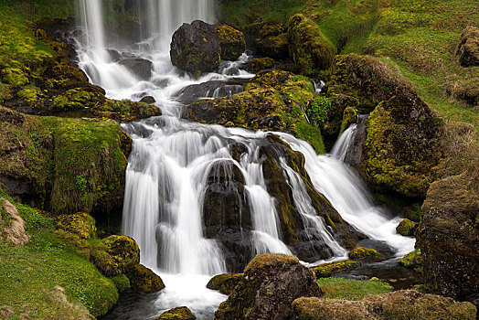 瀑布,斯奈山半岛,西部,冰岛,欧洲