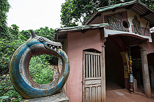 非洲,贝宁,彩虹,毒蛇,神,正面,神祠,神圣,树林