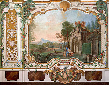 壁画,客厅,中国,宫殿,18世纪,艺术家