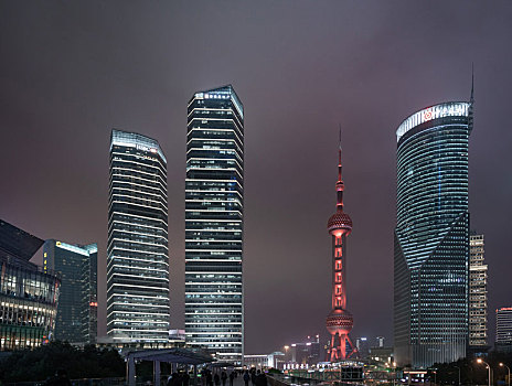 上海陆家嘴东方明珠夜景