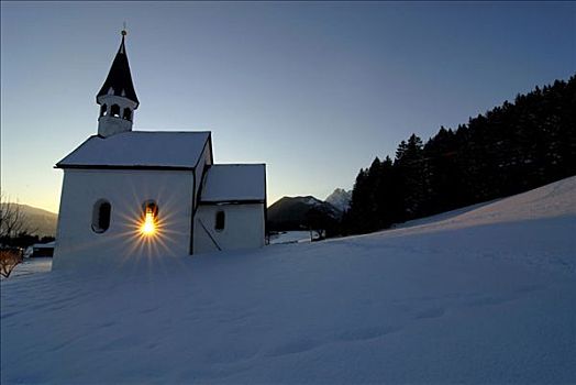 乡村,小教堂,奥地利,欧洲