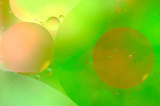 抽象,绿色背景,漂浮,油画,泡泡,水
