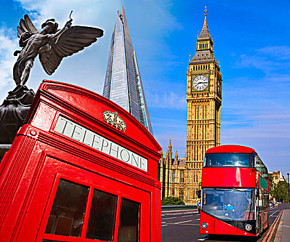 伦敦,巴士,电话亭,大本钟
