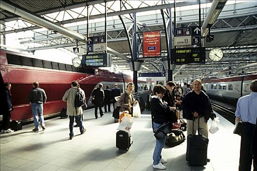列车,服务,法兰克福,巴黎,车站,火车站,布鲁塞尔,比利时,荷比卢,欧洲