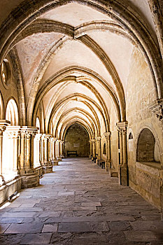 葡萄牙,可因布拉,老教堂,回廊,拱道,走,小路,院落