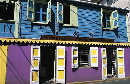 彩色,建筑,托托拉岛,岛屿,英属维京群岛,加勒比海