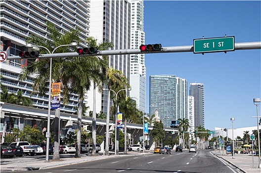 街道,迈阿密,市区,佛罗里达,美国