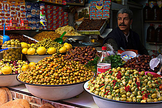北方,摩洛哥,摩洛哥人,橄榄,露天市场