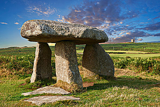 巨石,埋葬,巨石墓,新石器时代,时期,靠近,半岛,康沃尔,英格兰,英国,欧洲