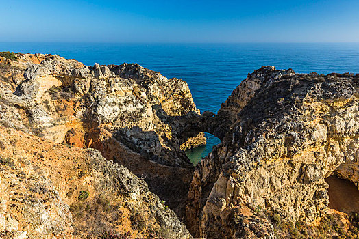 悬崖,拉各斯,阿尔加维,葡萄牙,欧洲,大西洋