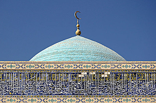乌兹别克斯坦,布哈拉,青绿色,圆顶,清真寺