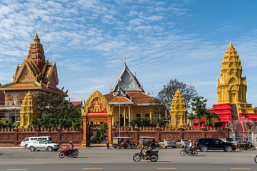 寺院,庙宇,金边,省,柬埔寨,亚洲