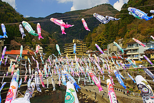 温泉,鲤帜,节日,熊本,日本