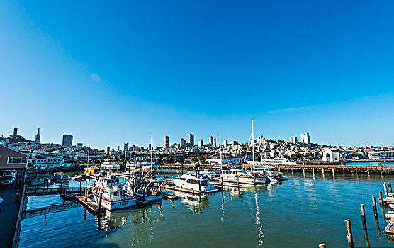 帆船,码头,旧金山,加利福尼亚,美国,北美