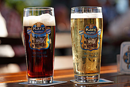 啤酒杯,暗色,啤酒,玻璃,混合,柠檬水,旅店,上巴伐利亚,巴伐利亚,德国,欧洲