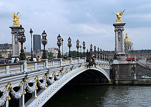 桥,河,亚历山大三世,塞纳河,巴黎,法国