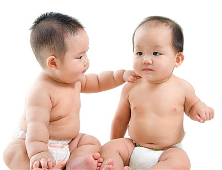 两个,亚洲人,婴儿,交谈