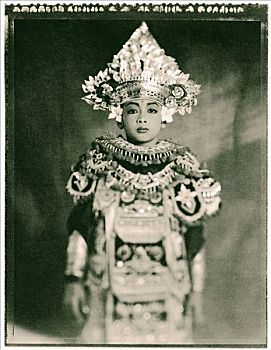 印度尼西亚,巴厘岛,舞者,满,服饰