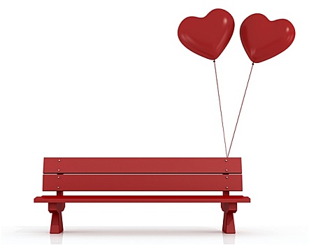 红色,长椅,爱人