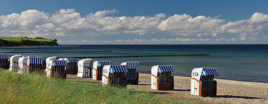 波罗的海,海滩,篮子,浴,德国北部