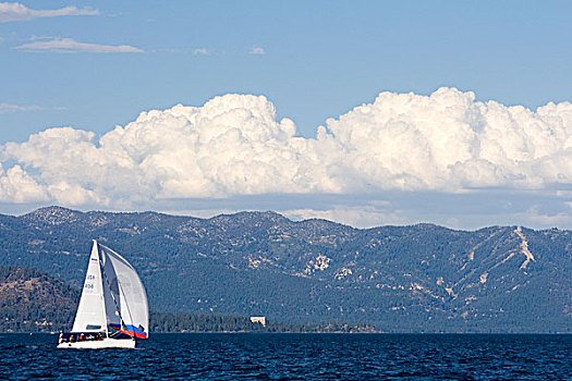 帆船,太浩湖,加利福尼亚
